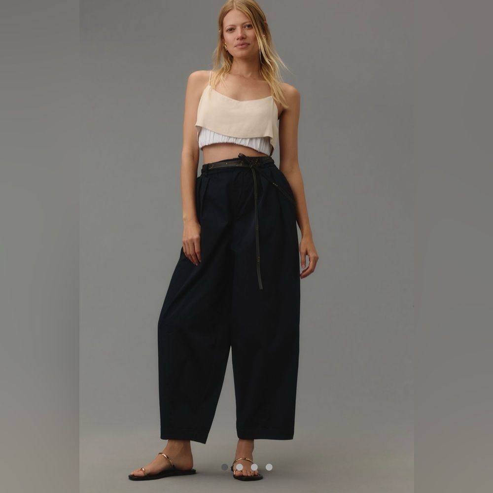 Anthropologie Maeve Curve Poplin
Barrel Pants